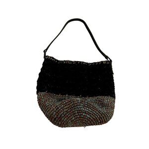 Sans Arcidet Paris Woven Shoulder Bag in Black